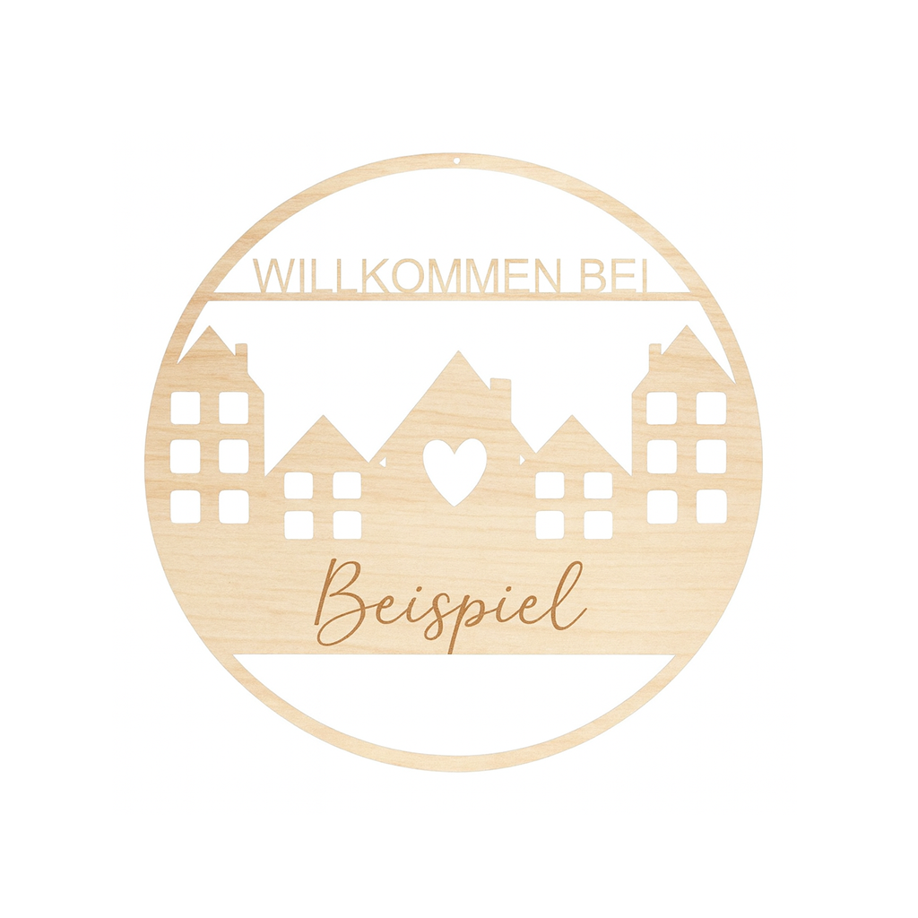 Willkommen Haustürschild Wunschname